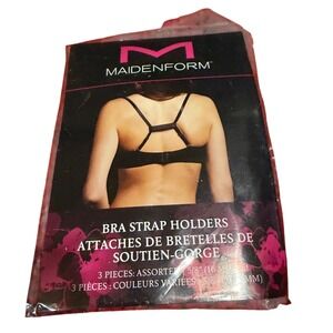 Maidenform Bra Strap Holders 3 Pack Assorted Black White  Nude Racerback  NEW